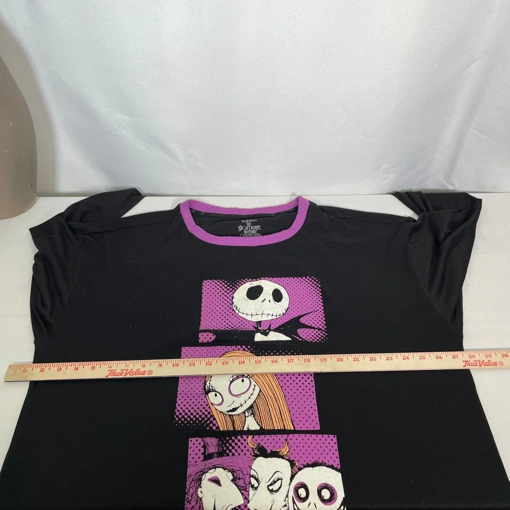 Disney Nightmare Before Christmas Jack Sally Black Purple Sleep Shirt Women's 2X - Picture 8 of 9